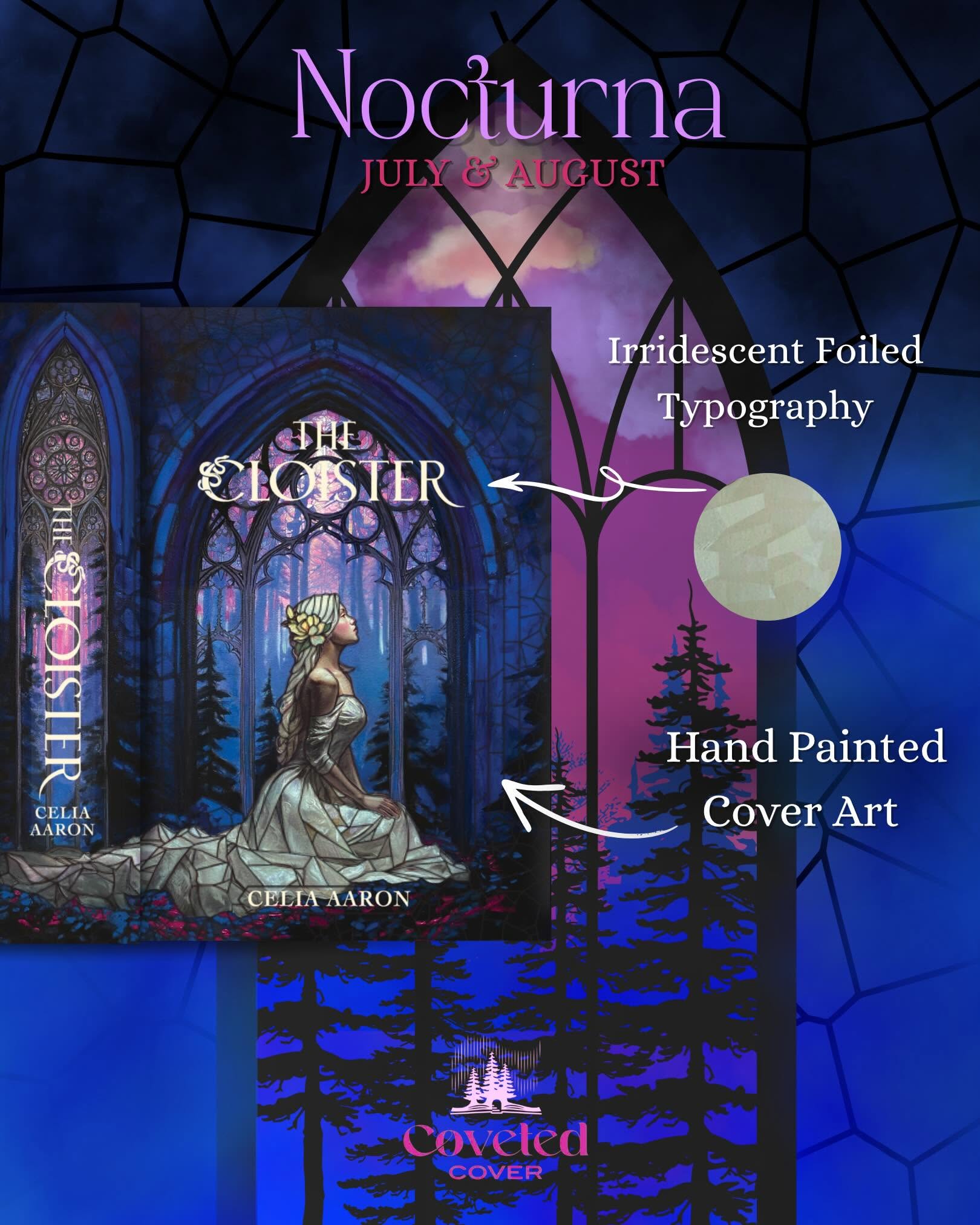 Projektbild der Sonderedition „The Cloister“, produziert von Coveted Cover mit Illustration von Pearl Whitecrow.