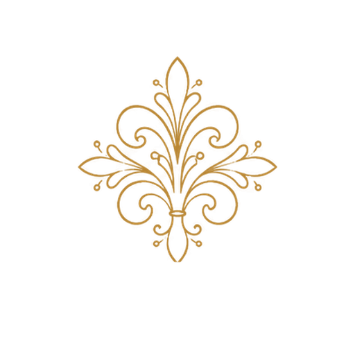 Gold ornamental flourish representing illustrated endpapers and decorative details