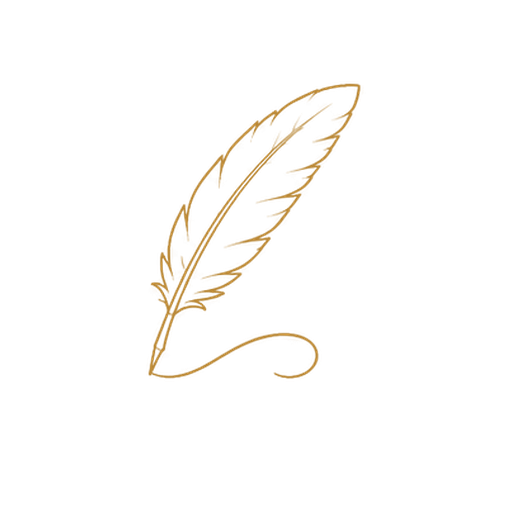 Gold quill representing handcrafted heirloom book editions